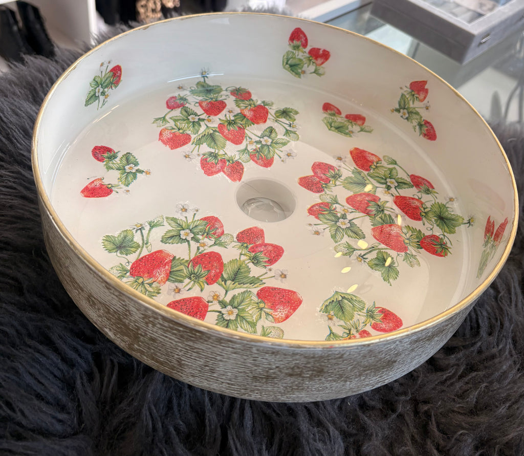 Strawberry Fields Glass Bowl