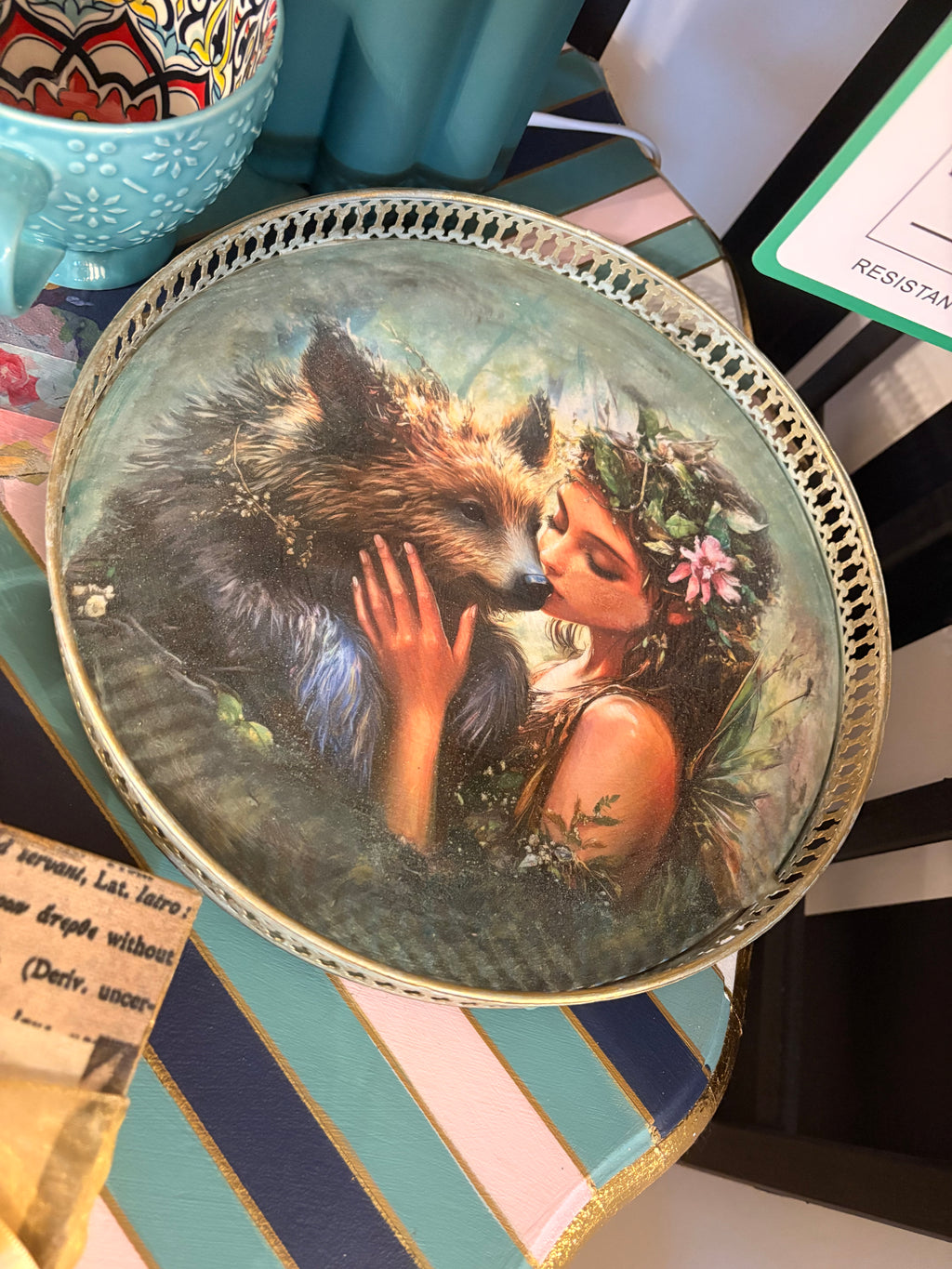 Ethereal Woodland Mirrored Tray — Decorative Upcycled Original