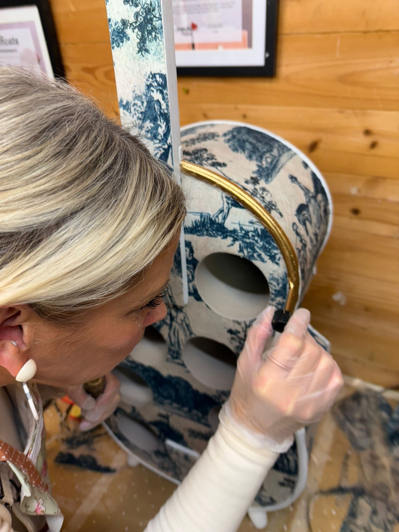 The Toile Cello - An Exquisite Upcycled Wine Rack