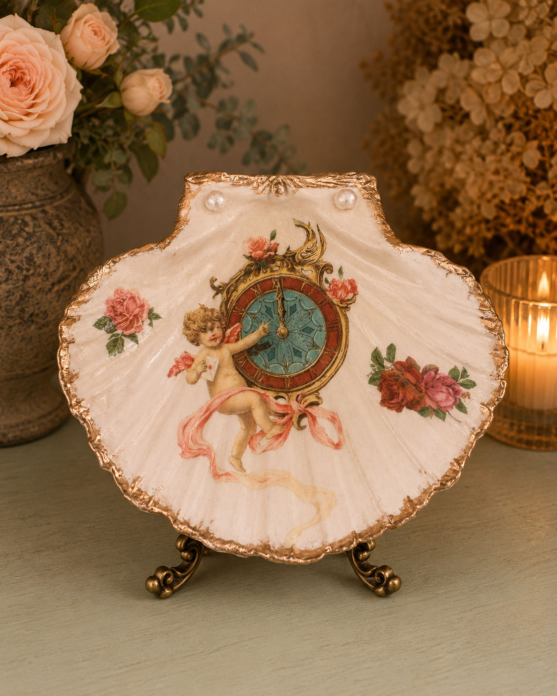 Cherub’s Keepsake Trinket Shell complete with Stand ✨
