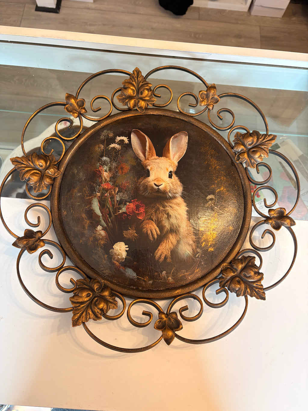 The Curious Rabbit Mirror – Upcycled Decorative Wall Piece