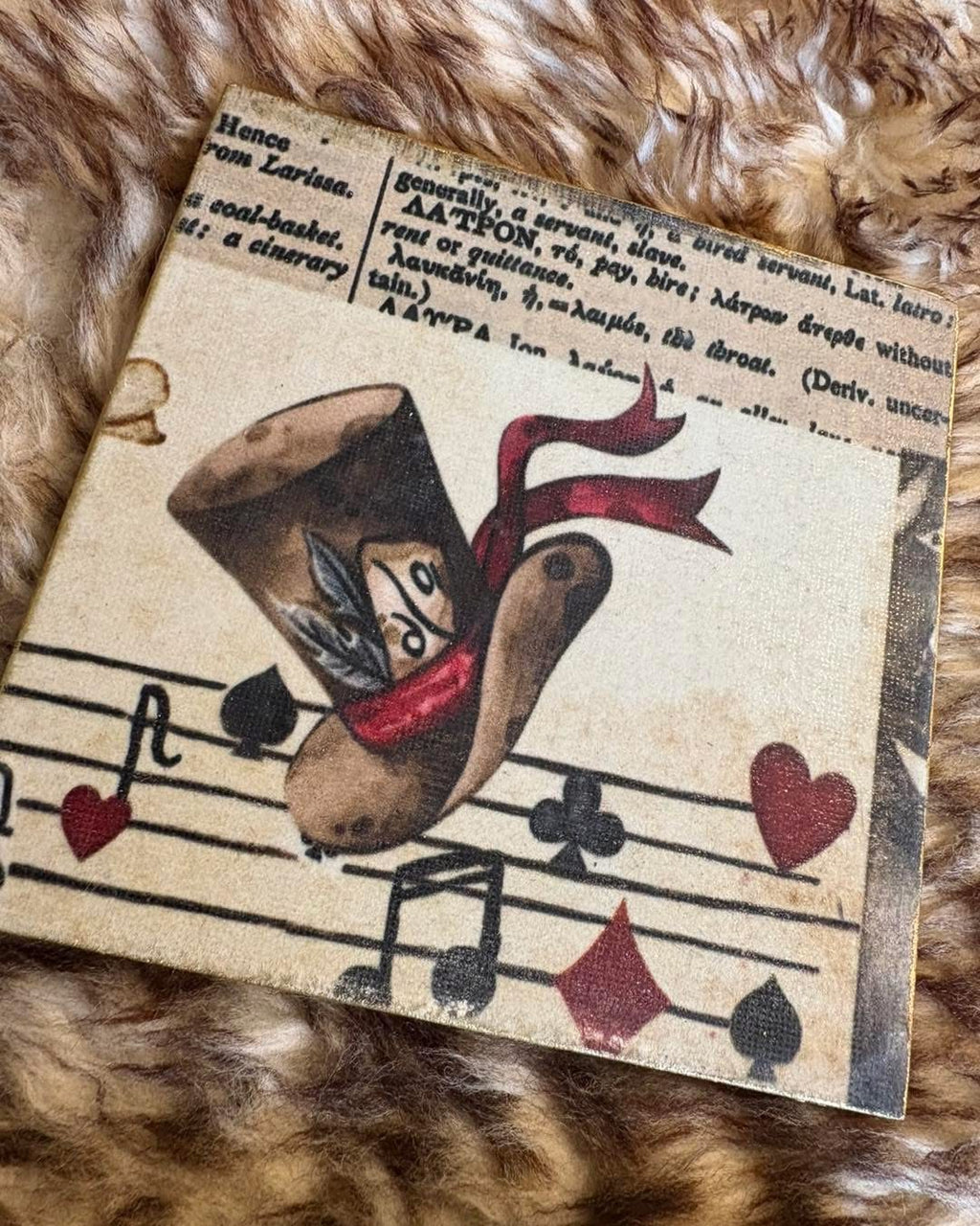 Alice in Wonderland Inspired Upcycled Ceramic Tiles – Set of 3