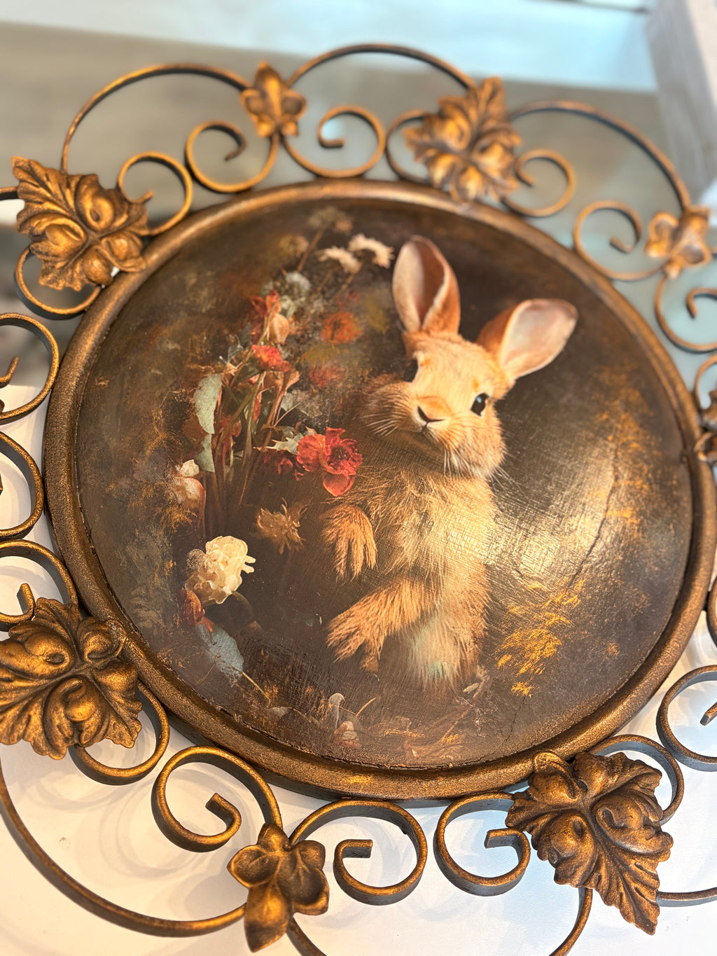 The Curious Rabbit Mirror – Upcycled Decorative Wall Piece